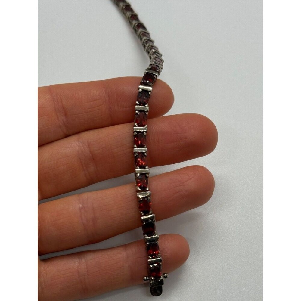 925 STERLING SILVER GARNET BRACELET